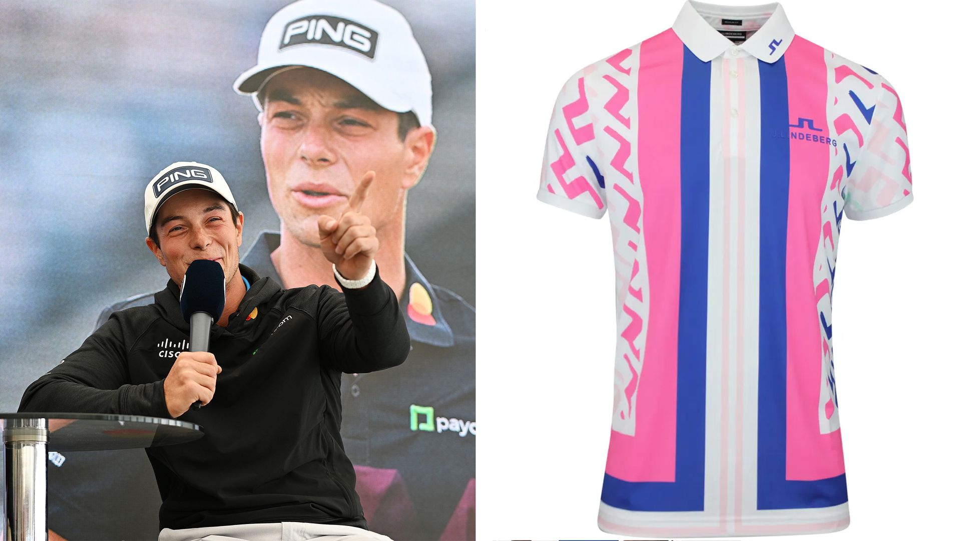 J Lindeberg Unveils Eye Catching Shirts Viktor Hovland Will Wear At The