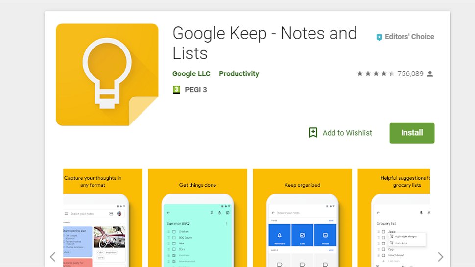 Google Keep - A comprehensive offering for note-taking