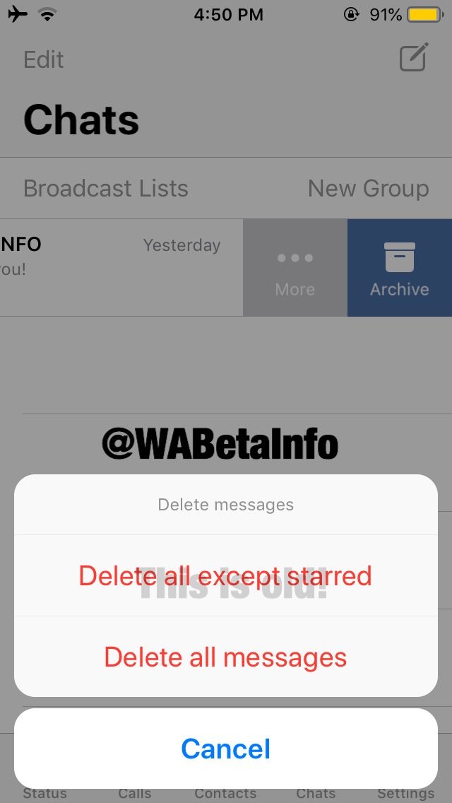 Whatsapp Delete all but Starred Messages