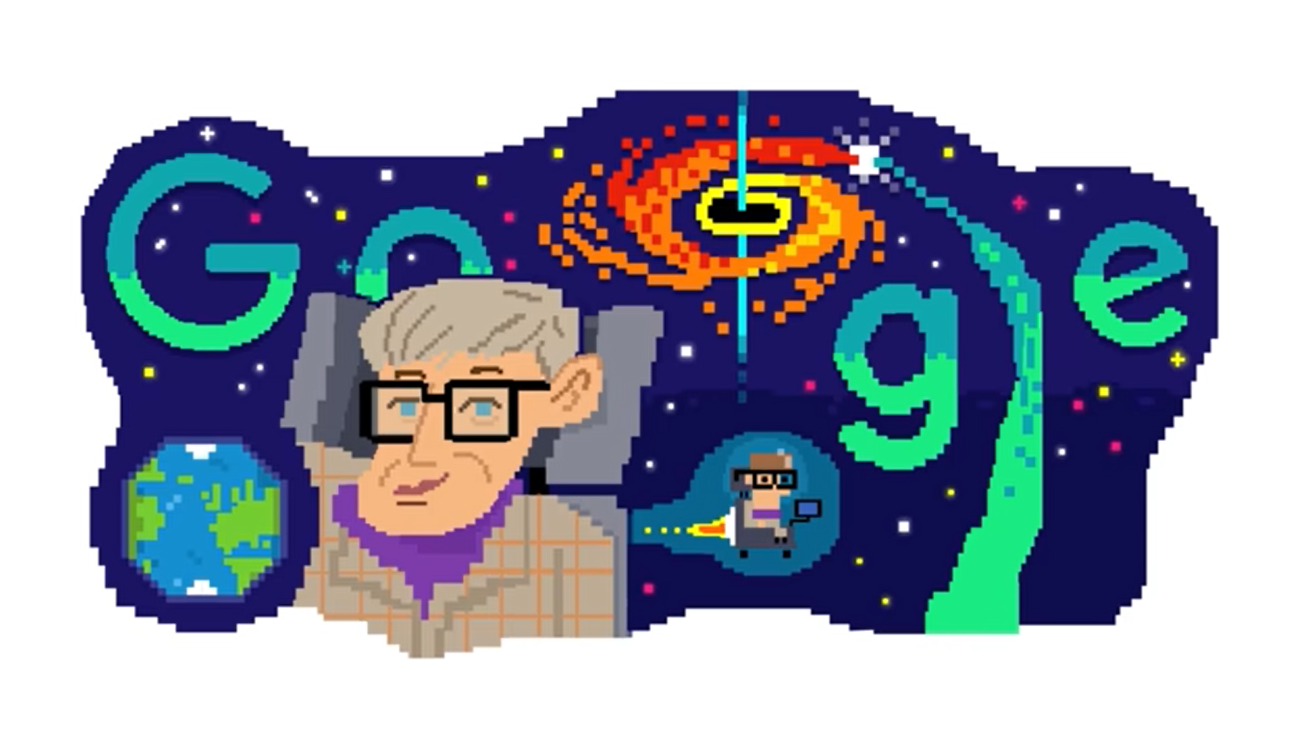 Google Doodle celebrates the life of cosmologist Stephen Hawking for his 80th birthday thumbnail