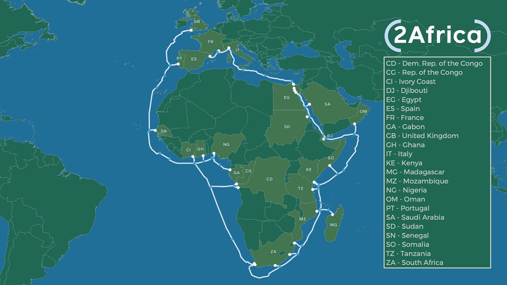 Facebook’s new undersea web cable will almost triple Africa’s Internet capacity