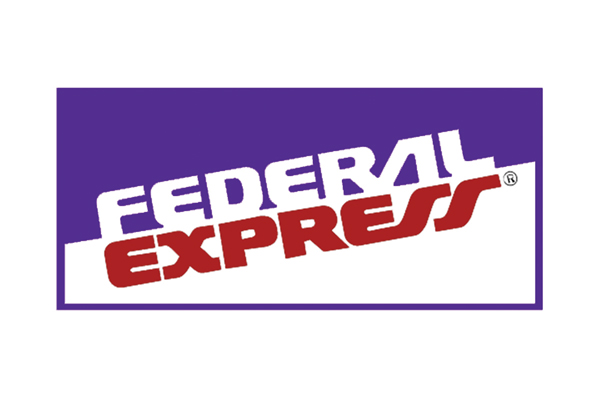 Old Ferderal Express logo in purple and red