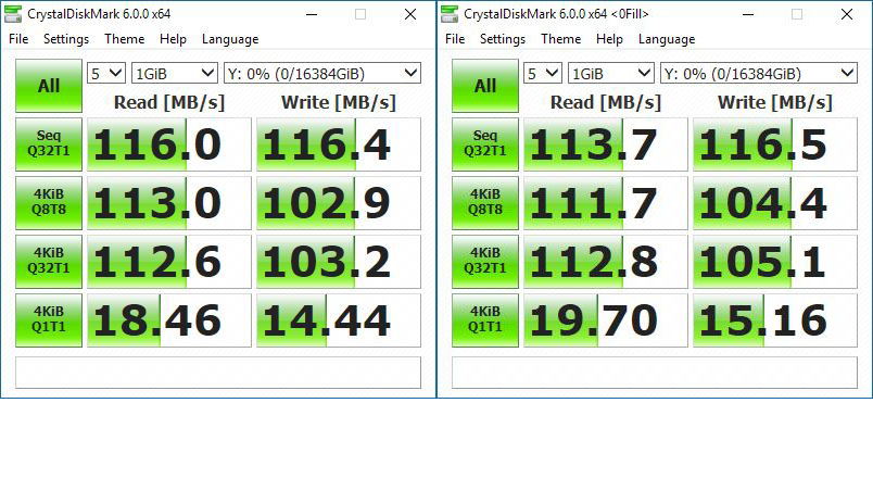 CrystalDisk benchmarks