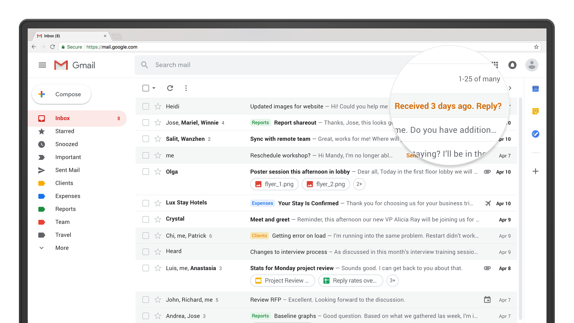 Gmail inbox reply mail remains in my inbox