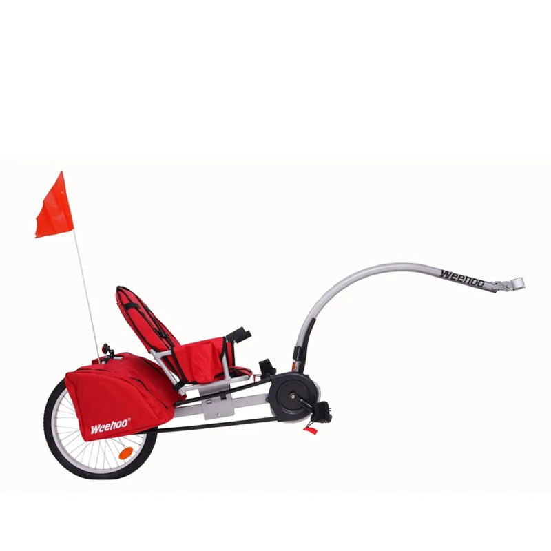 Side angle of Weehoo Turbo kid's bike trailer