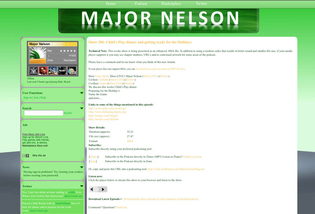 Which tech podcast: Major Nelson
