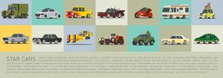 famous cars illustration