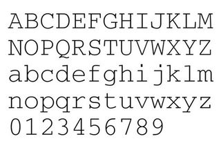Sample of Courier M, one of the best typewriter fonts