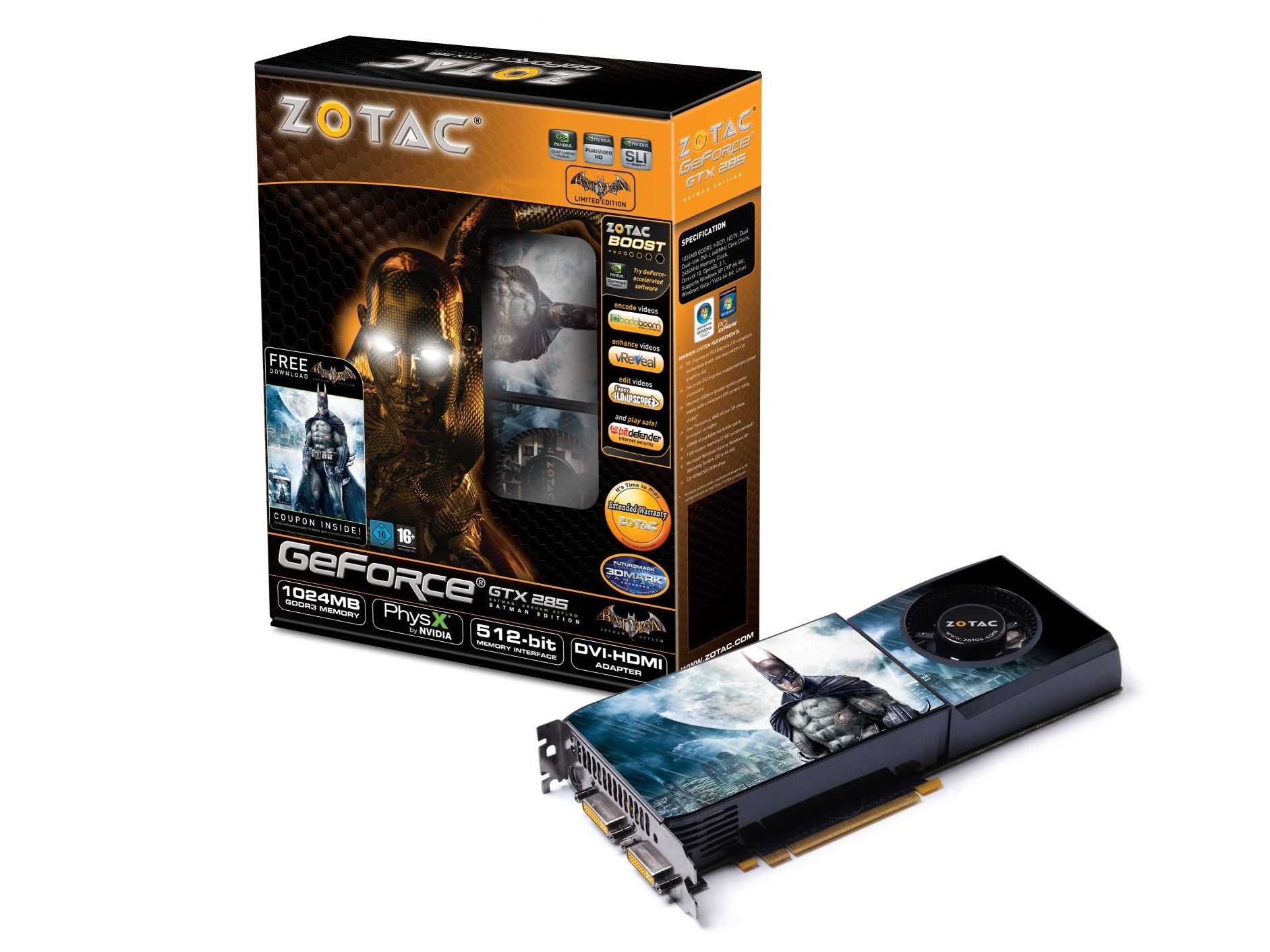 Zotac Launches Geforce Gtx 285 Batman Edition Techradar