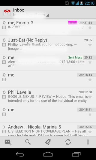 Google Nexus 4 messaging