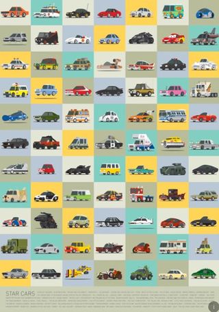 famous cars illustration