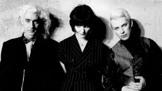 Steve Severin (right) with Siouxsie Sioux (centre) and long-serving drummer Budgie (left)