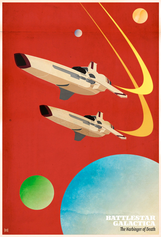 This poster for Battlestar Galactica is available at Ben's store