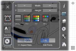 iDesign has a unique drawing tool, which allows users to sketch accurately without fingers getting in the way