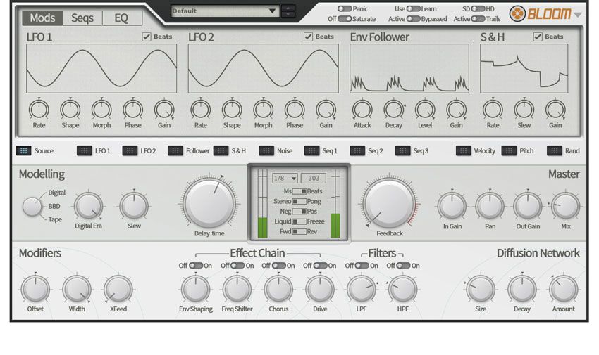 TransMod modulation lets you vary delay time, reverse/freeze modes and virtually any other parameters
