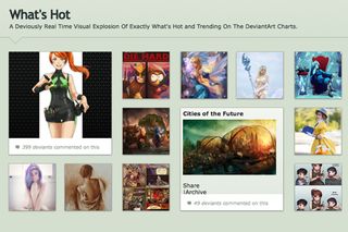 Users will have all the main sections of the website at their finger tips, including the site's selection of art.