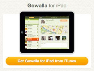 We wanted to make the link to the Gowalla iPad app prominent. If you hover over it, the image slides up by five pixels