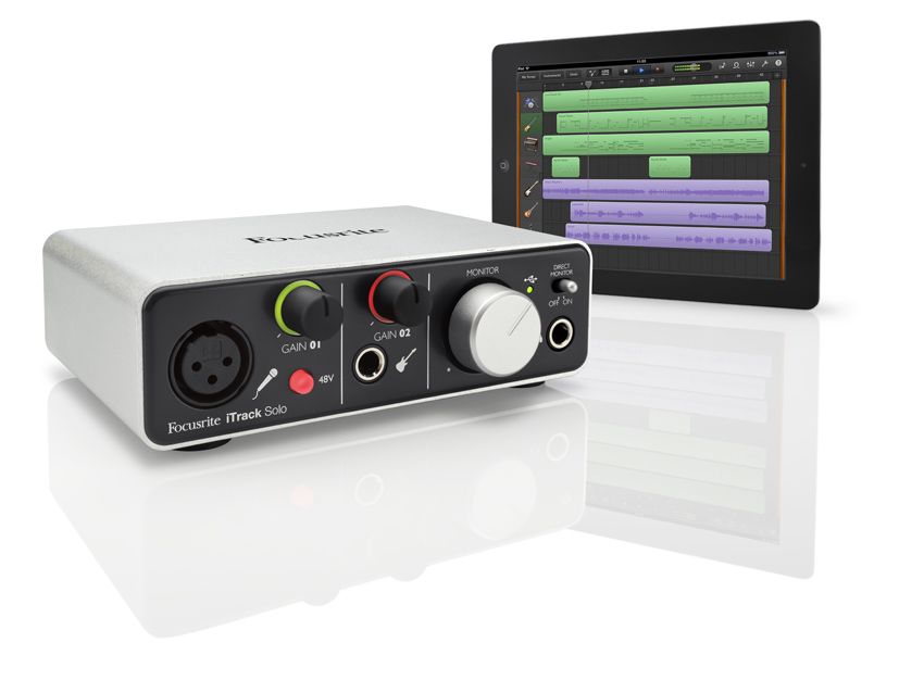 Focusrite's iTrack Solo is designed to be used with recording apps such as GarageBand. Scroll through for more pics.