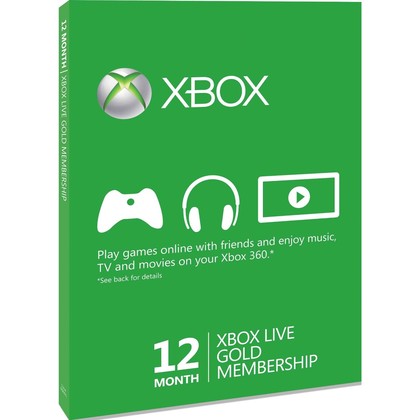 Xbox Live 12 Month Gold Membership Card