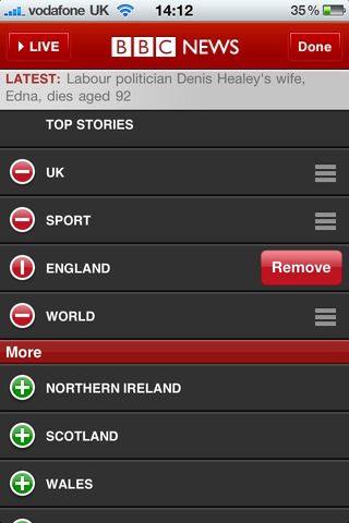 BBC news iphone app