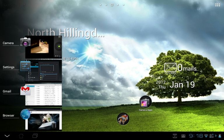 Android 4.0 tablets: Recent Apps
