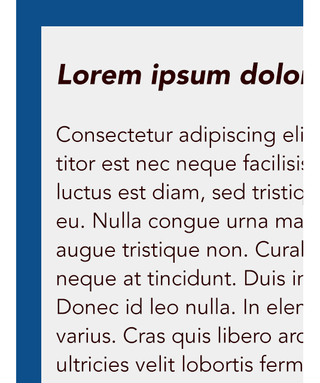 Content displayed with browser zoom, set at 200%. Notice the horizontal overflow and the lost content? Low vision users will need to pan left and right to be able to read this content