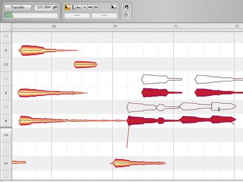 Melodyne Editor enables you to go in and edit specific notes in polyphonic audio
