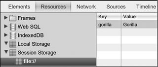 A key:value pair stored in the browser, shown in the WebKit Web Inspector