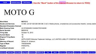 Moto G trademark spotted