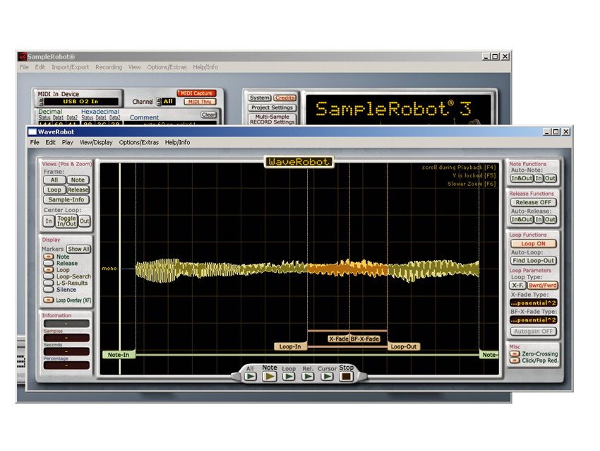 An internal audio editor called WaveRobot 3 is supplied.