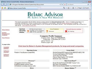 Belarc advisor