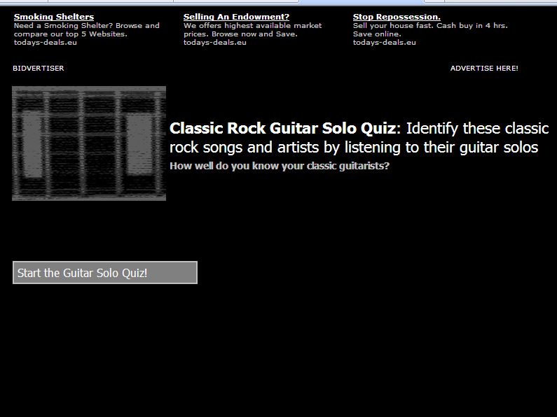 The homepage, clad in black as you'd expect