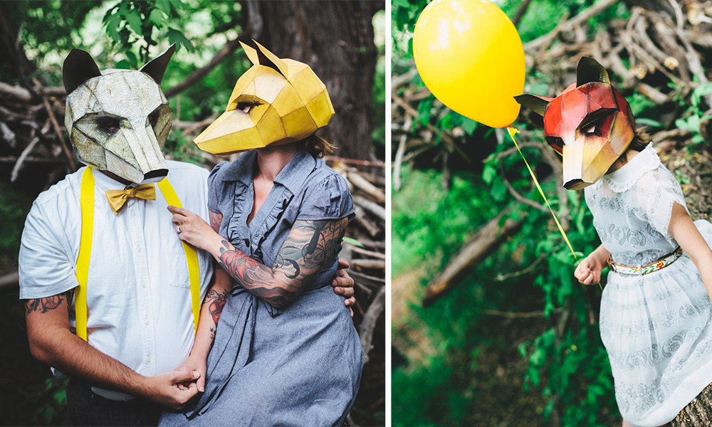 Geometric Halloween masks