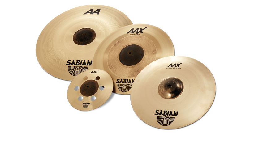 The winning cymbals: (l-r) AA Bash ride (21&quot;/24&quot;), AAX Air splash, AAX Freq crash and AAX X-Plosion hats