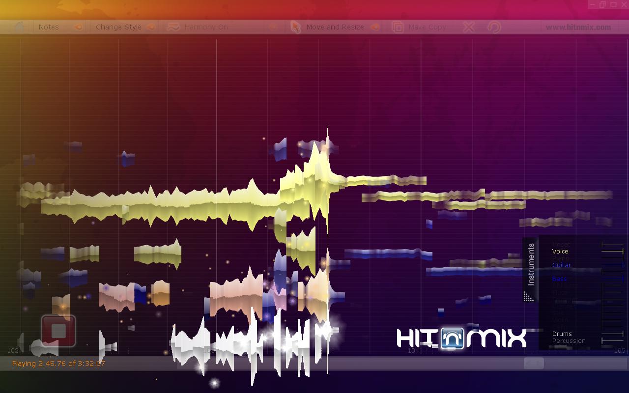 Hit 'n' mix playing a track
