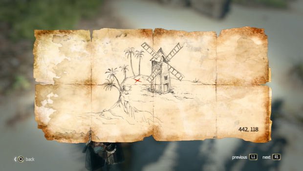 Black Flag Buried Treasure No. 18 map