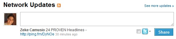 Update your status and post automatically to Twitter. Add links to your website or blog