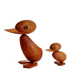 The duck and duckling were created following a famous spring day in Copenhagen in 1959 when a police officer stopped traffic in order to let a duck family pass.