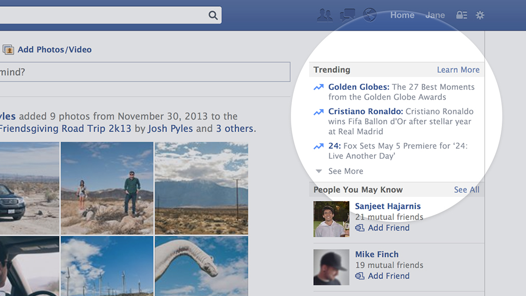 Facebook trending topics