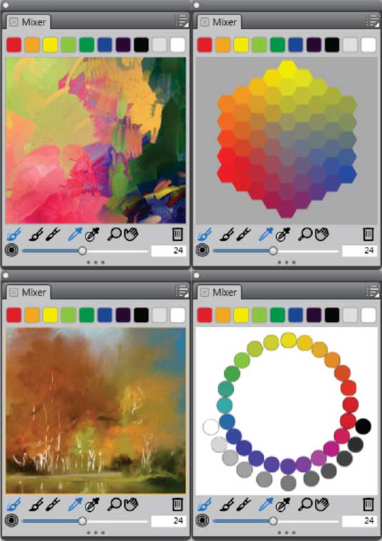 Corel has worked with ‘Painter Masters’ to create four bespoke colour mixers for you to use