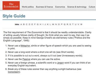 Read the Economist Style Guide at http://www.economist.com/styleguide/introduction