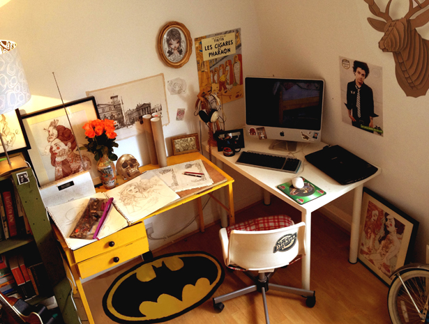 Liz Clements' work area