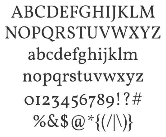 Free web fonts Vollkorn