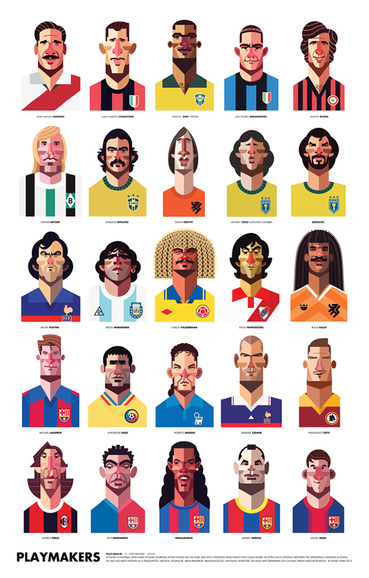 Football nut Nyari has created this celebration of the world's best Number Tens