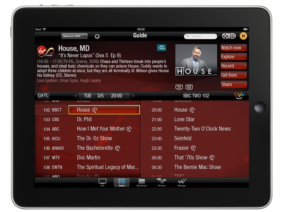 First Picture Virgin Media's TiVo iPad app TechRadar