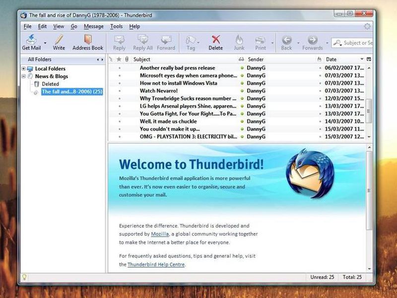 mozilla thunderbird for windows 7 professional