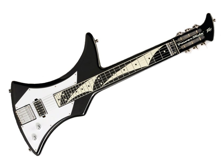 The guitar can be strapped on, as well as being played on the lap.