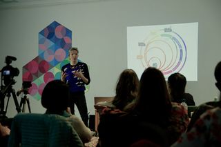RSA co-director of design Nat Hunter delivering a lecture to Collabology participants