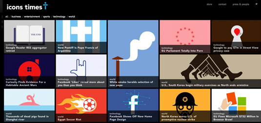 There's a specially created icon for each story on the Icons Times website