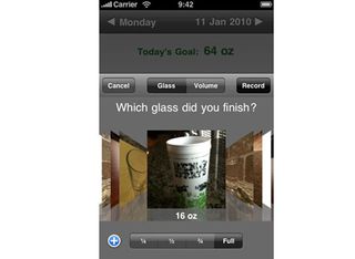 The Waterlogged app helps you keep track of how much water you've drunk